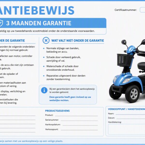 Garantiebewijs tweedehands scootmobielen